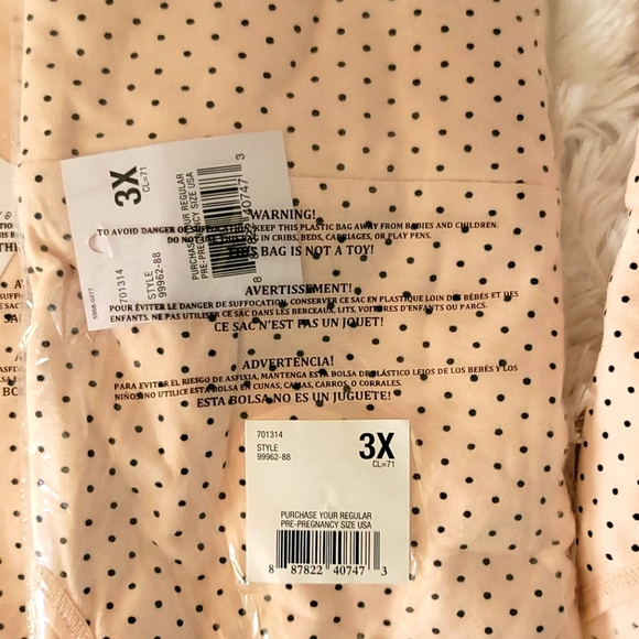 (4) 3X Foldover or Over-Belly Striped Panties – Pink & White - Picture 4 of 5